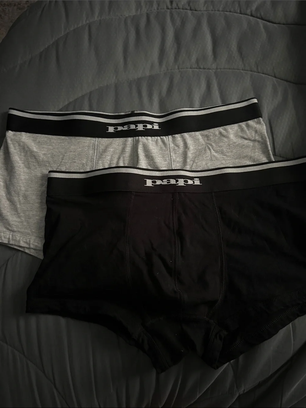 papi Men’s Cotton Boxer Briefs - Black & Light Gray